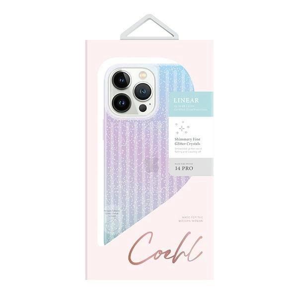 Uniq Coehl Linear case for iPhone 14 Pro - blue and pinkeng