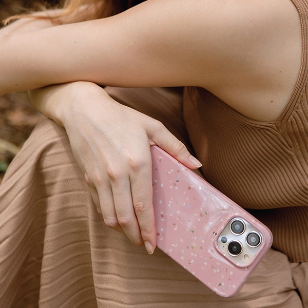 Uniq Coehl Terrazzo case for iPhone 14 Plus - pinkeng