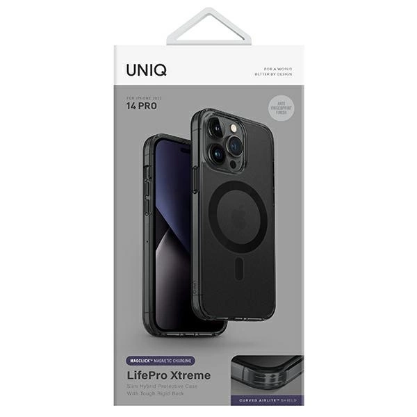 Uniq LifePro Xtreme Magclick Charging case for iPhone 14 Pro - gray and blackeng