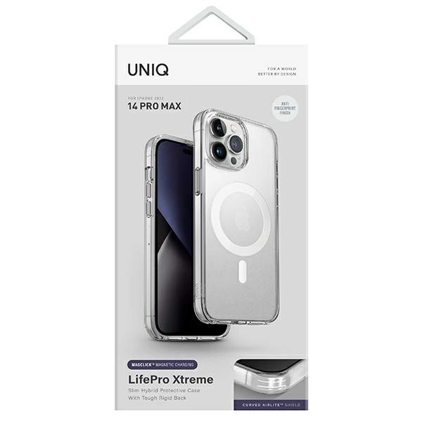 Uniq LifePro Xtreme Magclick Charging case for iPhone 14 Pro Max - transparenteng