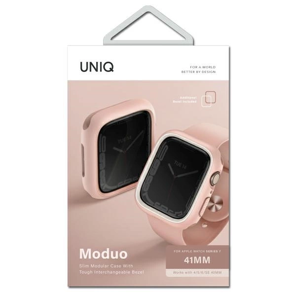 Uniq Moduo case for Apple Watch 4/5/6/7/8/SE/SE2 40/41mm - pink and whiteeng