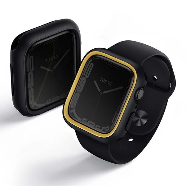 Uniq Moduo case for Apple Watch 4/5/6/7/8/9/SE/SE2 44/45mm - black and mustardeng