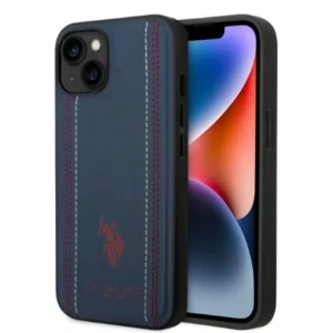 US Polo USHCP14SPFAV iPhone 14 6.1" navy blue/navy blue Leather Stitcheng