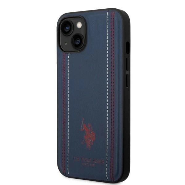 US Polo USHCP14SPFAV iPhone 14 6.1" navy blue/navy blue Leather Stitcheng