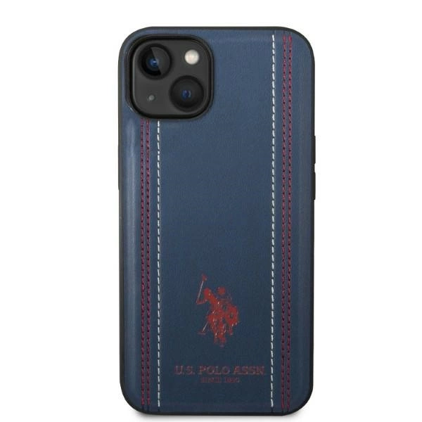 US Polo USHCP14SPFAV iPhone 14 6.1" navy blue/navy blue Leather Stitcheng