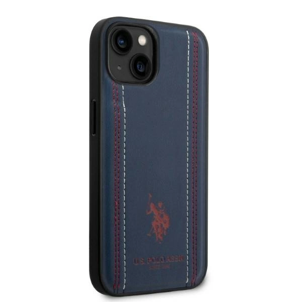 US Polo USHCP14SPFAV iPhone 14 6.1" navy blue/navy blue Leather Stitcheng