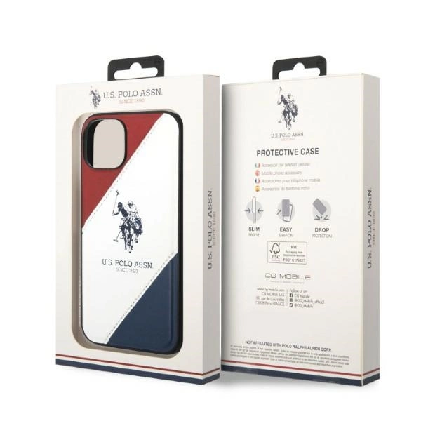 US Polo USHCP14SPSO3 iPhone 14 6.1" white/white Tricolor Embossedeng