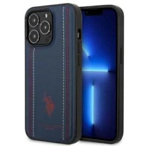 US Polo USHCP14XPFAV iPhone 14 Pro Max 6.7" navy/navy blue Leather Stitcheng