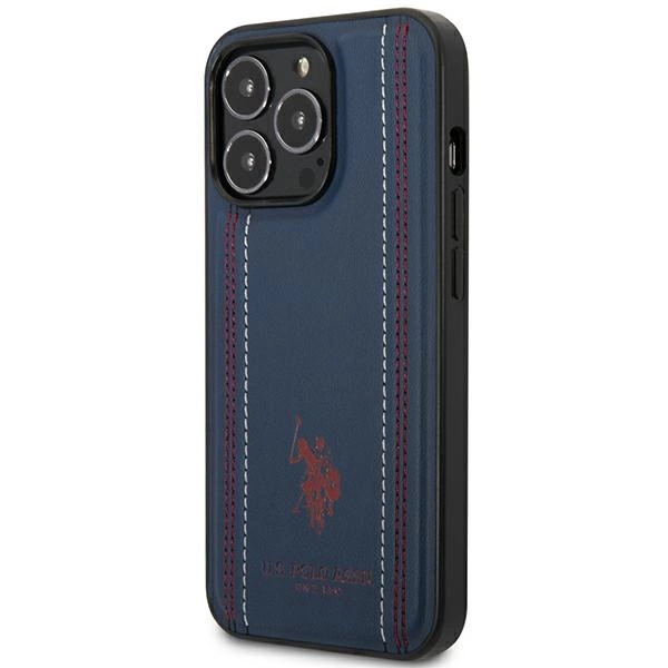 US Polo USHCP14XPFAV iPhone 14 Pro Max 6.7" navy/navy blue Leather Stitcheng