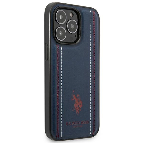US Polo USHCP14XPFAV iPhone 14 Pro Max 6.7" navy/navy blue Leather Stitcheng