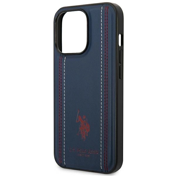 US Polo USHCP14XPFAV iPhone 14 Pro Max 6.7" navy/navy blue Leather Stitcheng