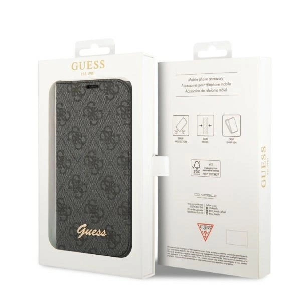 Guess GUBKP14SHG4SHK iPhone 14 6.1 "black / black book 4G Vintage Gold Logoeng