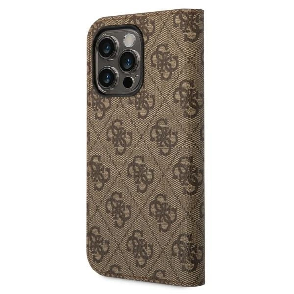 Guess GUBKP14XHG4SHW iPhone 14 Pro Max 6.7 "brown / brown book 4G Vintage Gold Logoeng