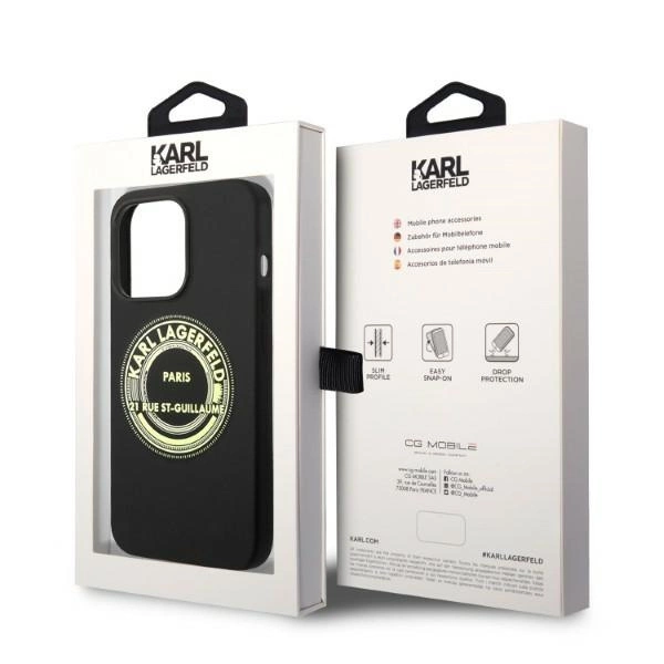 Karl Lagerfeld Silicone RSG case for iPhone 14 Pro - blackeng