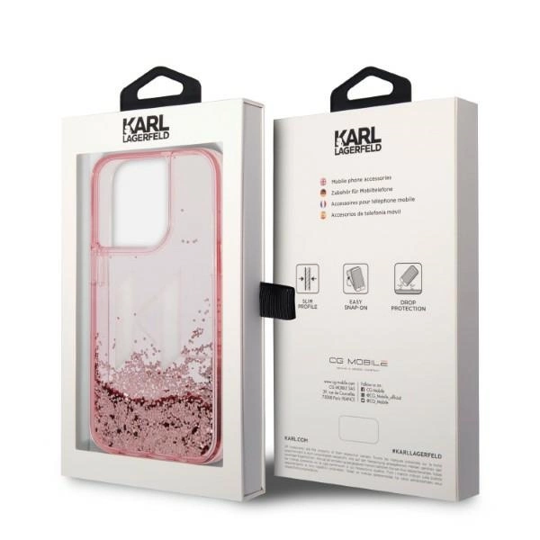 Karl Lagerfeld KLHCP14XLBKLCP iPhone 14 Pro Max 6.7 "pink / pink hardcase Liquid Glitter Big KLeng