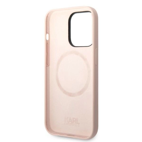 Karl Lagerfeld KLHMP14LSSKCI iPhone 14 Pro 6.1 "hardcase light pink / light pink Silicone Karl & Choupette Magsafeeng