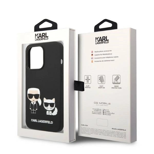 Karl Lagerfeld KLHMP14XSSKCK iPhone 14 Pro Max 6.7 "hardcase black / black Liquid Silicone Karl & Choupette Magsafeeng