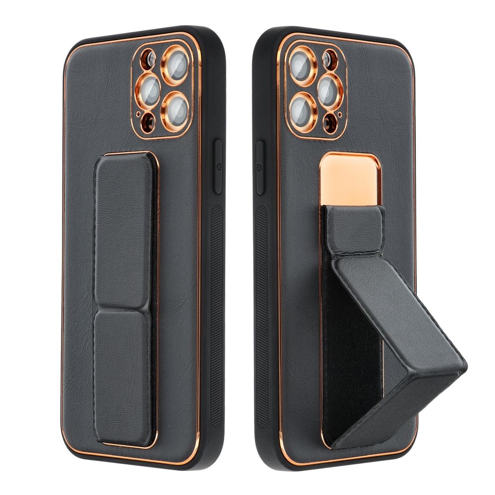 132056d17cc0b27b2606f32ea17a4c48 LEATHER CASE KICKSTAND for IPHONE 15 Plus black