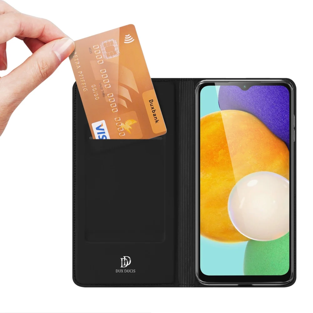Dux Ducis Skin Pro Case for Samsung Galaxy A14 4G / 5G Cover with Flip Card Wallet Stand Blackeng