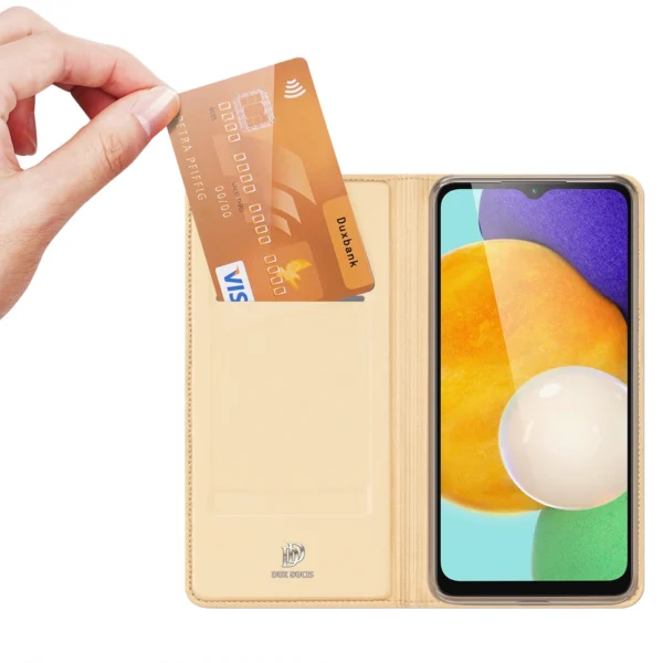 Dux Ducis Skin Pro Case for Samsung Galaxy A14 5G Flip Card Wallet Stand Goldeng