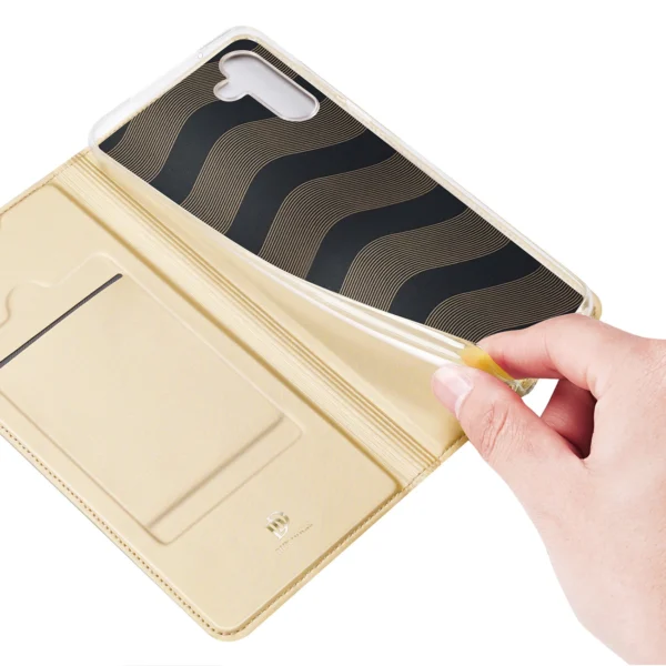 Dux Ducis Skin Pro Case for Samsung Galaxy A14 5G Flip Card Wallet Stand Goldeng