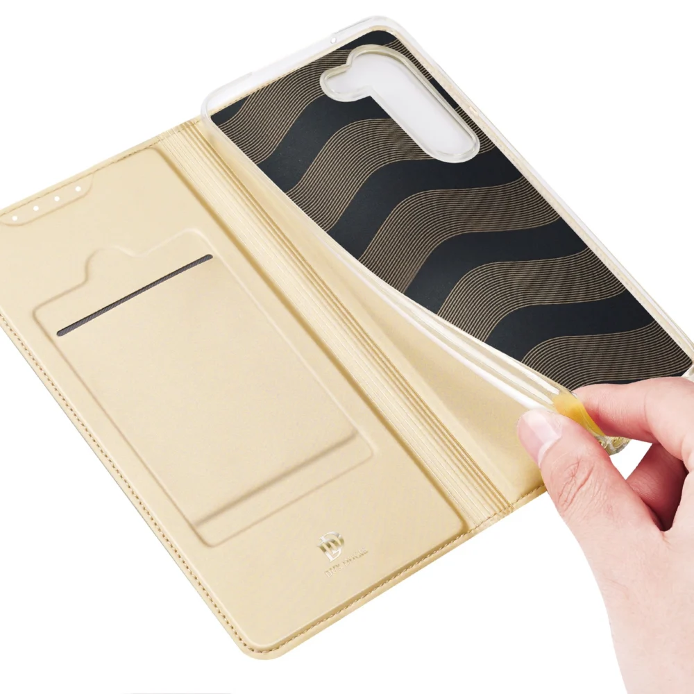 Dux Ducis Skin Pro Case for Samsung Galaxy S23+ Flip Card Wallet Stand Goldeng