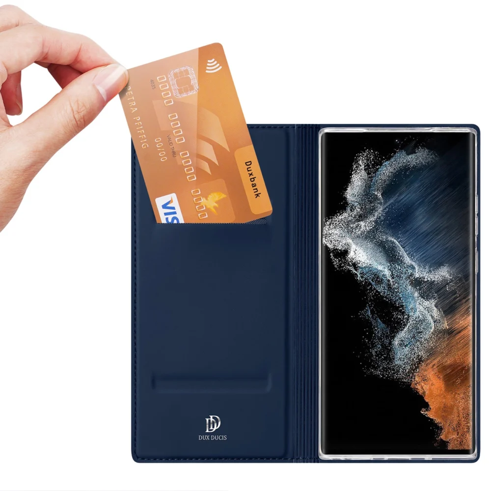Dux Ducis Skin Pro Case for Samsung Galaxy S23 Ultra Flip Card Wallet Stand Blueeng