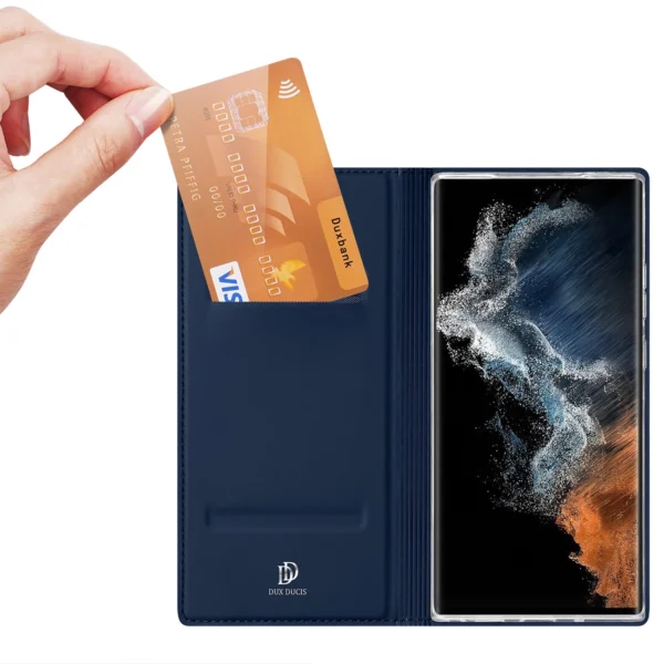Dux Ducis Skin Pro Case for Samsung Galaxy S23 Ultra Flip Card Wallet Stand Blueeng