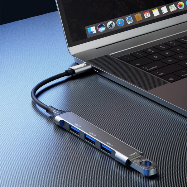 Dudao HUB 4in1 USB-C - 4x USB-A (3 x USB2.0 / USB3.0) 6.3cm black (A16T)eng