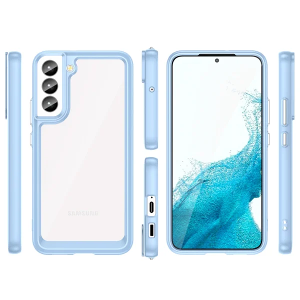 Outer Space Case for Samsung Galaxy S23+ cover with a flexible frame blueeng