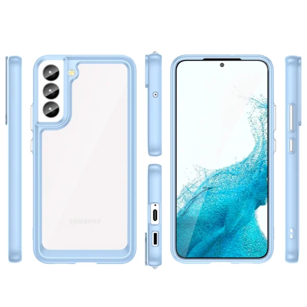 Outer Space Case for Samsung Galaxy S23 cover with a flexible frame blueeng
