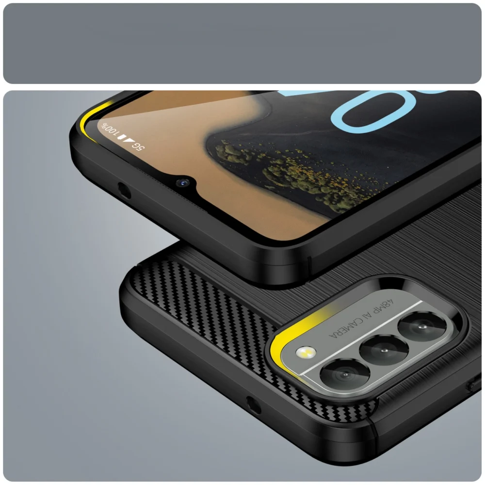 Carbon Case cover for Nokia G400 flexible silicone carbon cover blackeng