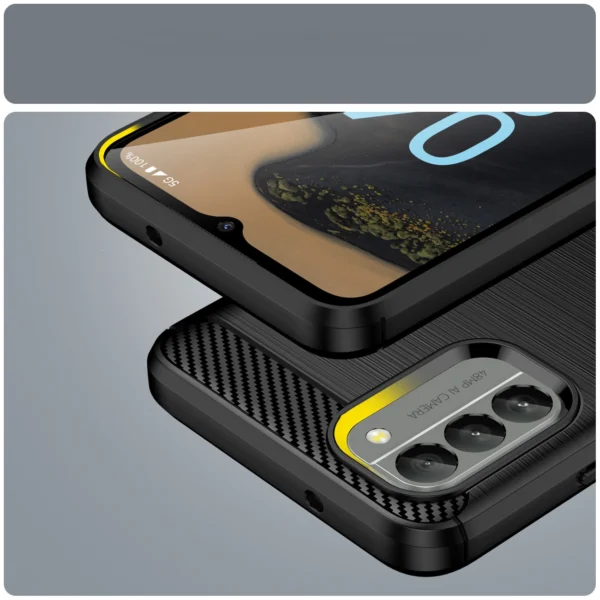 Carbon Case cover for Nokia G400 flexible silicone carbon cover blackeng