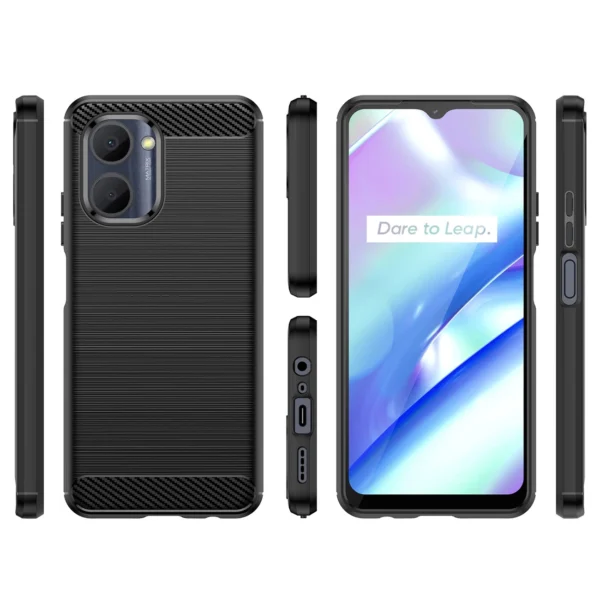 Carbon Case case for Realme C33 flexible silicone carbon cover blackeng
