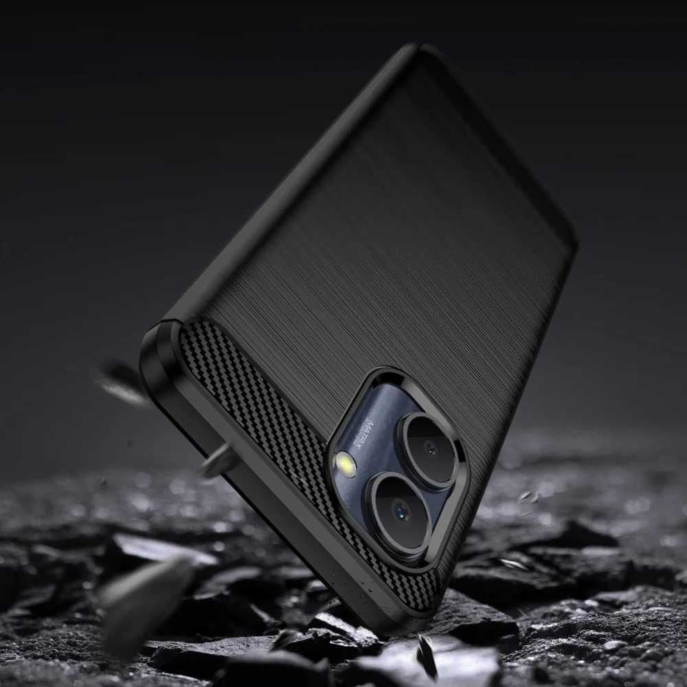 Carbon Case case for Realme C33 flexible silicone carbon cover blackeng