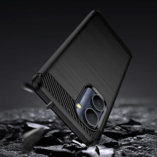 Carbon Case case for Realme C33 flexible silicone carbon cover blackeng