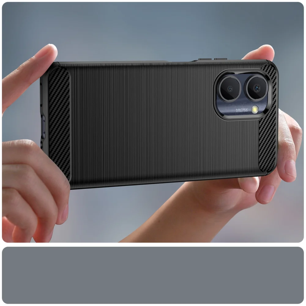 Carbon Case case for Realme C33 flexible silicone carbon cover blackeng