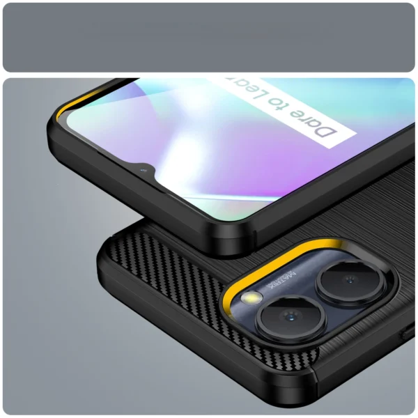 Carbon Case case for Realme C33 flexible silicone carbon cover blackeng
