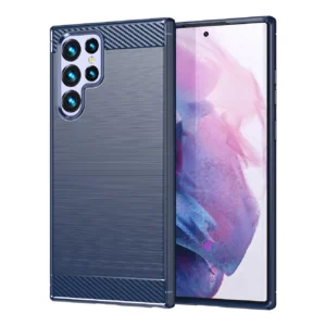 Carbon Case for Samsung Galaxy S23 Ultra flexible silicone carbon cover blueeng