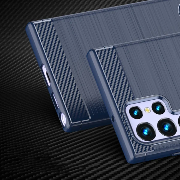 Carbon Case for Samsung Galaxy S23 Ultra flexible silicone carbon cover blueeng