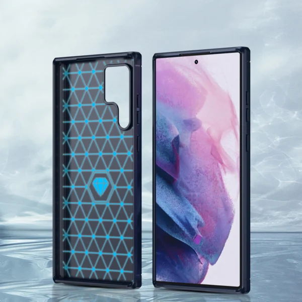 Carbon Case for Samsung Galaxy S23 Ultra flexible silicone carbon cover blueeng