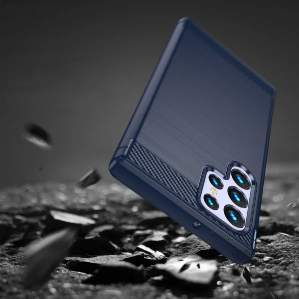 Carbon Case for Samsung Galaxy S23 Ultra flexible silicone carbon cover blueeng