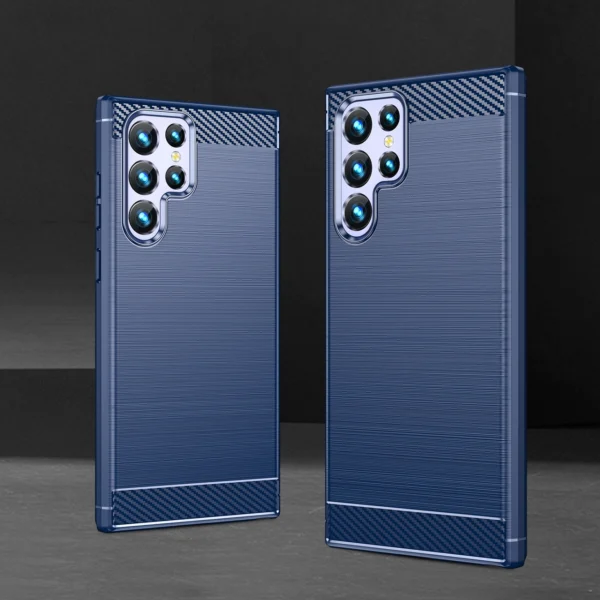 Carbon Case for Samsung Galaxy S23 Ultra flexible silicone carbon cover blueeng