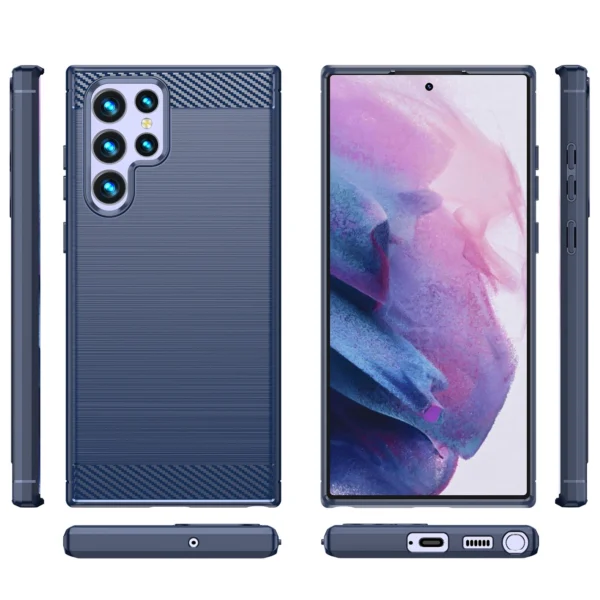 Carbon Case for Samsung Galaxy S23 Ultra flexible silicone carbon cover blueeng