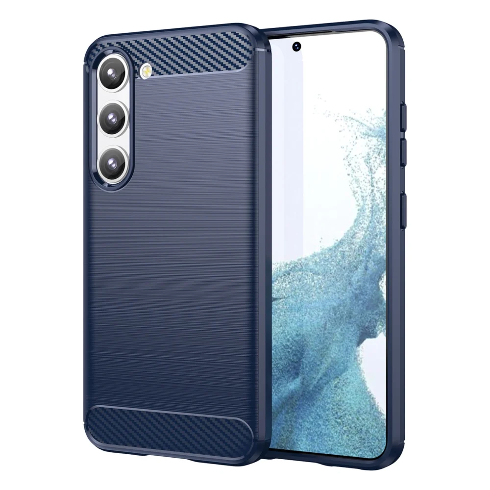 Carbon Case for Samsung Galaxy S23+ flexible silicone carbon cover blueeng