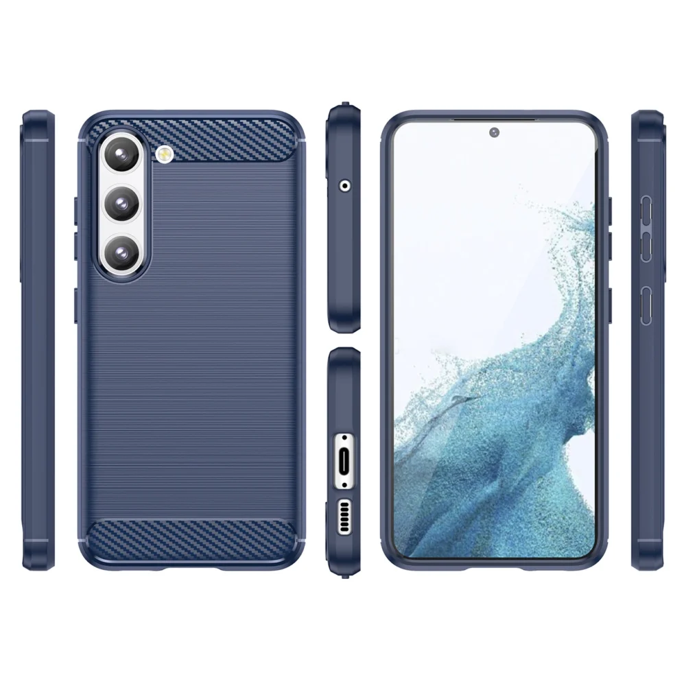 Carbon Case for Samsung Galaxy S23 flexible silicone carbon cover blueeng
