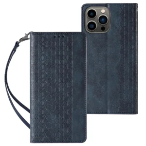Magnet Strap Case Case for Samsung Galaxy S23 Ultra Flip Wallet Mini Lanyard Stand Blueeng
