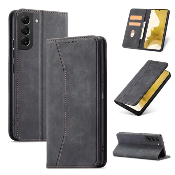 Magnet Fancy Case for Samsung Galaxy S23+ flip cover wallet stand blackeng