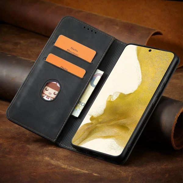Magnet Fancy Case for Samsung Galaxy S23+ flip cover wallet stand blackeng