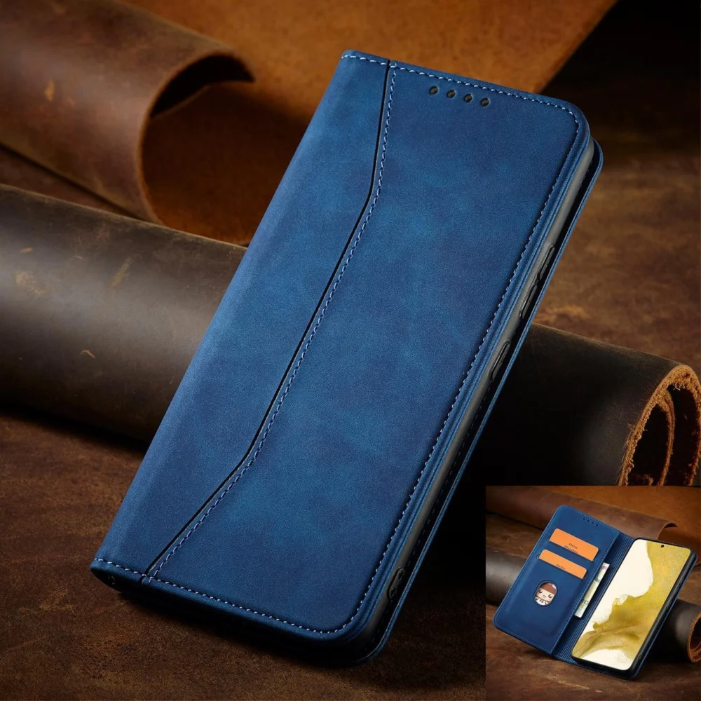 Magnet Fancy Case for Samsung Galaxy S23+ flip cover wallet stand blueeng